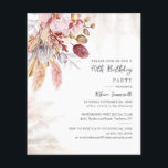 Pampas Grass 70th Birthday Party Chic Invitation<br><div class="desc">Pampas Grass Boho 70th Birthday Party Invitation with earthy tan kleuren and off-white greenery floral arrangements with pampas gras and a modern calligraphy script lettering. Ideaal voor andere speciale mijlpaalevenementen. Pas deze moderne sjabloon eenvoudig aan door op de knop 'Personaliseren' te klikken</div>