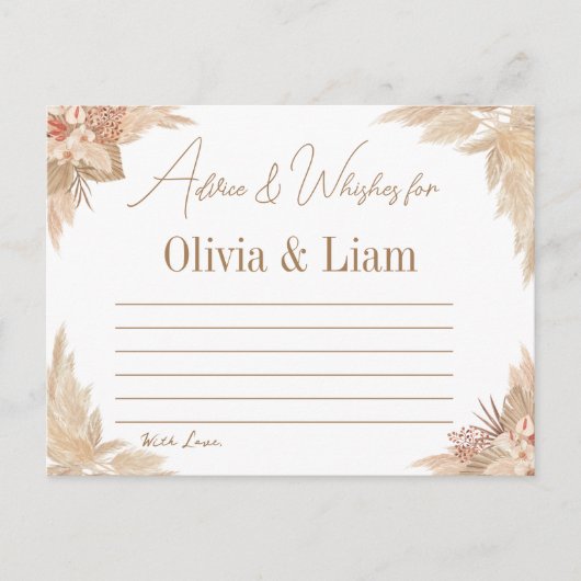 Pampas Grass Advice & Wishes Vrijgezellenfeest Kaa Briefkaart (Voorkant)