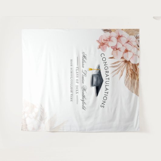 Pampas Grass Afstuderen Foto achtergrond Wandkleed (Voorkant (horizontaal))