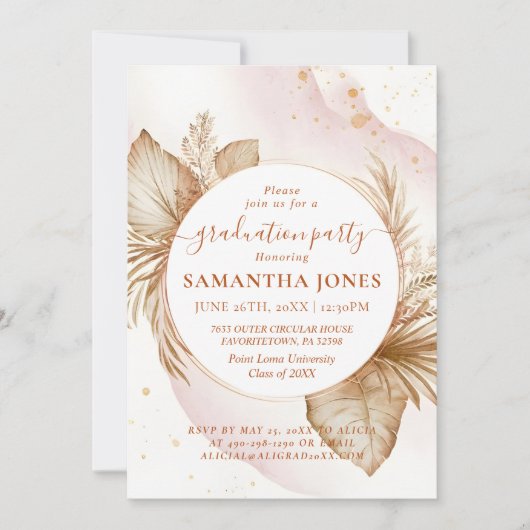 Pampas Grass Afstuderen Kaart (Voorkant)