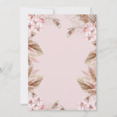 Pampas Grass  and Blush Pink Orchid Baby Shower  Kaart (Achterkant)