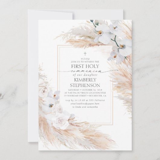 Pampas Grass and White Orchids First Community Kaart (Voorkant)