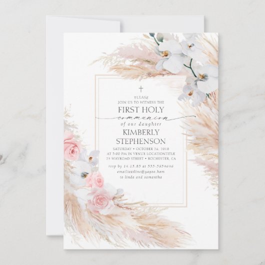 Pampas Grass and White Orchids First Community Kaart (Voorkant)