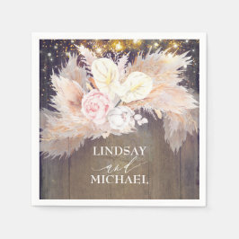 Pampas Grass Anthuriums Rustieke tropische servett Servet