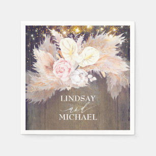 Pampas Grass Anthuriums Rustieke tropische servett Servet