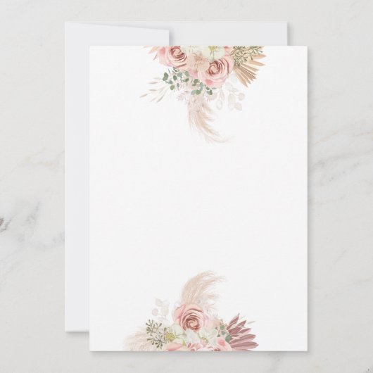 Pampas Grass Arch Baptism Kaart (Achterkant)