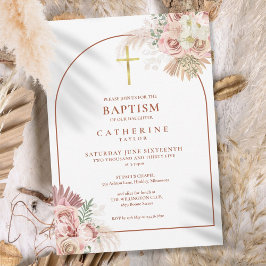 Pampas Grass Arch Baptism Kaart