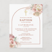 Pampas Grass Arch Baptism Uitnodiging Briefkaart (Voorkant)