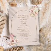 Pampas Grass Arch Celebration of Life Funeral Briefkaart