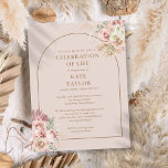 Pampas Grass Arch Celebration of Life Funeral Briefkaart<br><div class="desc">Elegant floral pampas gras waterverven en kikkerboog lijst de viering van het leven,  en begrafenisdetails die in de moderne goudtypografie op een zachte,  wazige roze achtergrond zijn vastgelegd. Ontworpen door: Thisnotme©</div>