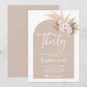 Pampas Grass Arch Thirty Birthday Invitation Kaart (Voorkant / Achterkant)