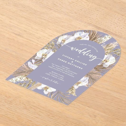 Pampas Grass Arch Wedding Uitnodiging (Laagn)