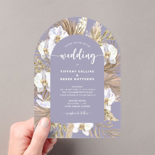 Pampas Grass Arch Wedding Uitnodiging (Insitu (Draagbaar))