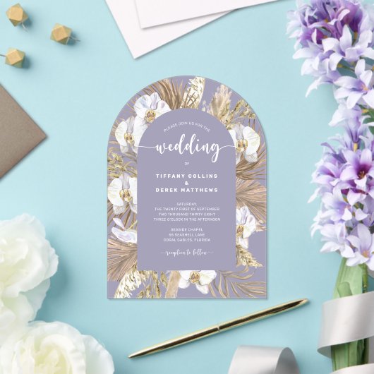 Pampas Grass Arch Wedding Uitnodiging (Insitu (Huwelijk))