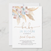 Pampas Grass Baby in bloei douche jongen uitnodigi Kaart (Voorkant)