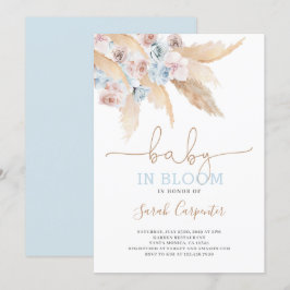 Pampas Grass Baby in bloei douche jongen uitnodigi Kaart