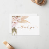 Pampas Grass baby shower bedankje Notitiekaartje (Voorkant / Achterkant in situ)