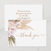 Pampas Grass baby shower bedankje Notitiekaartje (Voorkant / Achterkant)