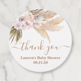 Pampas Grass Baby shower Bedankjes Labels