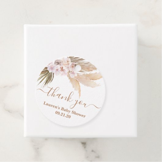 Pampas Grass Baby shower Bedankjes Labels (In situ)