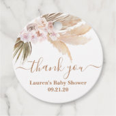 Pampas Grass Baby shower Bedankjes Labels (Voorkant)