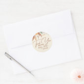 Pampas Grass Baby shower Boho Spring Autum Herfst Ronde Sticker (Envelop)