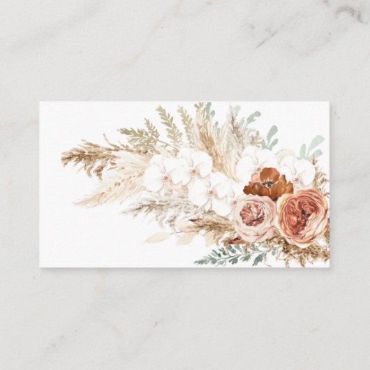 Pampas Grass Baby shower Book Request for Baby Informatiekaartje (Achterkant)