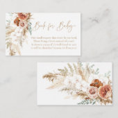 Pampas Grass Baby shower Book Request for Baby Informatiekaartje (Voorkant / Achterkant)