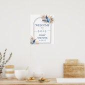 Pampas Grass Baby shower Boy Welkomstteken Poster (Keuken)