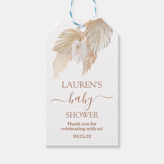 Pampas Grass baby shower cadeau labels Cadeaulabel (Voorkant)