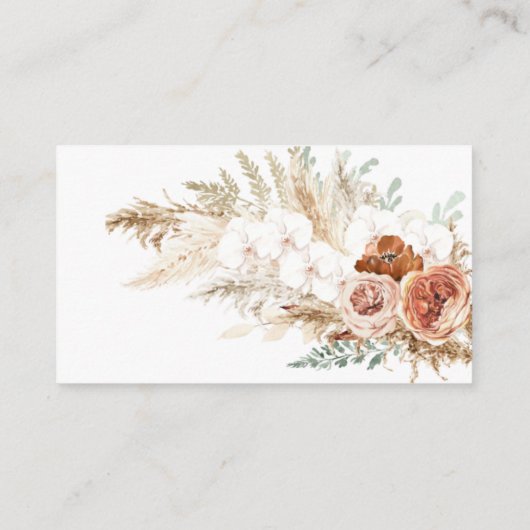 Pampas Grass Baby shower Diaper Raffle Card Insert Informatiekaartje (Achterkant)