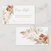Pampas Grass Baby shower Diaper Raffle Card Insert Informatiekaartje (Voorkant / Achterkant)
