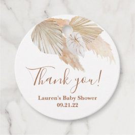 Pampas Grass Baby shower Favor Tags Bedankjes Labels