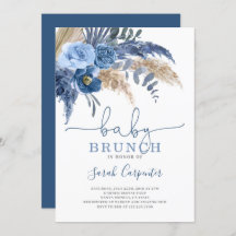 Pampas Grass Baby shower Jongensuitnodiging