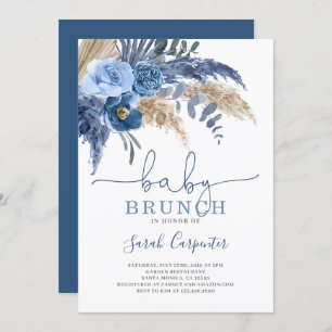 Pampas Grass Baby shower Jongensuitnodiging Kaart