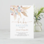 Pampas Grass Baby shower jongensuitnodiging Kaart (Staand voorkant)