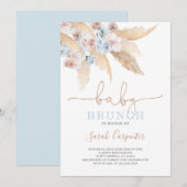 Pampas Grass Baby shower jongensuitnodiging Kaart (Voorkant / Achterkant)
