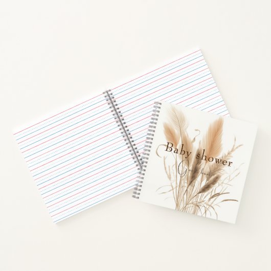 Pampas grass Baby shower massageboek Notitieboek (Binnen)