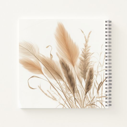 Pampas grass Baby shower massageboek Notitieboek (Achterkant)