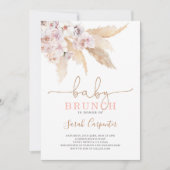 Pampas Grass Baby shower meisje uitnodiging (Voorkant)