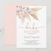 Pampas Grass Baby shower meisje uitnodiging (Voorkant / Achterkant)