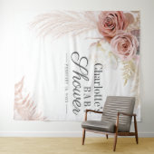 Pampas Grass Baby shower Terracotta Backdrop Wandkleed (In Situ (horizontaal))