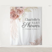 Pampas Grass Baby shower Terracotta Backdrop Wandkleed (Voorkant)