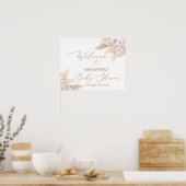 Pampas Grass Baby shower Welkomstteken Poster (Keuken)