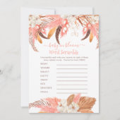 Pampas Grass Baby shower Word Scramble Game Kaart (Voorkant)