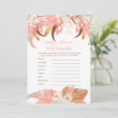 Pampas Grass Baby shower Word Scramble Game Kaart (Staand voorkant)