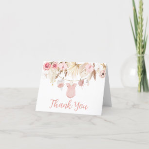 Pampas Grass Babykleding Baby shower Bedankkaart
