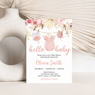 Pampas Grass Babykleding Baby shower Kaart
