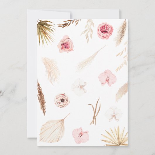 Pampas Grass Babykleding Baby shower Kaart (Achterkant)