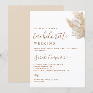 Pampas Grass Bachelorette Weekend uitnodiging